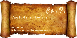 Csellár Iván névjegykártya
